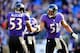 BALTIMORE, MD - NOVEMBER 10: Jameel McClain #53 and Daryl Smith #51 of the Baltimore Ravens celebrate a defensive play against the Cincinnati Bengals during the first half at M&T Bank Stadium on November 10, 2013 in Baltimore, Maryland. (Photo by Rob C