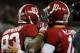 TUSCALOOSA, AL - NOVEMBER 09: Kevin Norwood #83 after Norwood is congratulated on his touchdown by teammate AJ McCarron #10 in the second quarter against the LSU Tigers at Bryant-Denny Stadium on November 9, 2013 in Tuscaloosa, Alabama. (Photo by Kevin C