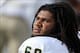 September 29, 2012; Morgantown, WV, USA; Baylor Bears offensive tackle Cyril Richardson (68) looks on at the end of the game against the West Virginia Mountaineers at Milan Puskar Stadium. West Virginia defeated Baylor 70-63. Mandatory Credit: Rob Christ