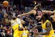 Nov 21, 2013; Denver, CO, USA; Denver Nuggets forward Kenneth Faried (35) looses control of the ball as he's fouled by Chicago Bulls center Joakim Noah (13) during the first half at Pepsi Center. Mandatory Credit: Chris Humphreys-USA TODAY Sports