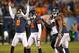 CHICAGO, IL - NOVEMBER 17: (L-R) Adam Podlesh #8, Robbie Gould #9 and Dante Rosario #88 of the Chicago Bears celebrate Gould's game-winning 38 yard field goal against the Baltimore Ravens at Soldier Field on November 17, 2013 in Chicago, Illinois. The Be