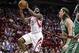 Nov 19, 2013; Houston, TX, USA; Houston Rockers guard James Harden (13) drives the ball to the basket during the first quarter against the Boston Celtics at Toyota Center. Mandatory Credit: Troy Taormina-USA TODAY Sports