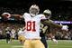 NEW ORLEANS, LA - NOVEMBER 17: Anquan Boldin #81 of the San Francisco 49ers reacts after scoring a touchdown against Corey White #24 of the New Orleans Saints at Mercedes-Benz Superdome on November 17, 2013 in New Orleans, Louisiana. (Photo by Kevin C.