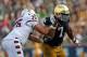 SOUTH BEND, IN - AUGUST 31: Stephon Tuitt #7 of the Notre Dame Fighting Irish rushes against Cody Booth #76 of the Temple Owls at Notre Dame Stadium on August 31, 2013 in South Bend, Indiana. (Photo by Jonathan Daniel/Getty Images)