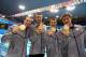 LONDON, ENGLAND - AUGUST 04: Gold medallists (L-R) Brendan Hansen, Matthew Grevers, Michael Phelps and Nathan Adrian of the United States pose following the medal ceremony for the Men's 4x100m medley Relay Final on Day 8 of the London 2012 Olympic Games