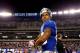 EAST RUTHERFORD, NJ - OCTOBER 21: Wide receiver Victor Cruz #80 of the New York Giants looks on before the start of the second half against the Minnesota Vikings during a game at MetLife Stadium on October 21, 2013 in East Rutherford, New Jersey. (Photo