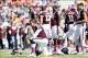 Oct 19, 2013; College Station, TX, USA; Texas A&M Aggies quarterback Johnny Manziel (2) warms up before the game against the Auburn Tigers at Kyle Field. Mandatory Credit: Soobum Im-USA TODAY Sports