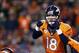 Nov 17, 2013; Denver, CO, USA; Denver Broncos quarterback Peyton Manning (18) in the first quarter against the Kansas City Chiefs at Sports Authority Field at Mile High. Mandatory Credit: Isaiah J. Downing-USA TODAY Sports