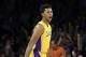 Nov 22, 2013; Los Angeles, CA, USA; Los Angeles Lakers small forward Nick Young reacts during the second half against the Golden State Warriors at Staples Center. Mandatory Credit: Richard Mackson-USA TODAY Sports
