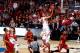 DAYTON, OH - MARCH 24: LaQuinton Ross #10 of the Ohio State Buckeyes drives to the basket against Melvin Ejim #3 and Korie Lucious #13 of the Iowa State Cyclones in the second half during the third round of the 2013 NCAA Men's Basketball Tournament at UD
