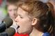 Kate Mara sings the National Anthem before the Redskins-Giants game following her grandfather's death.