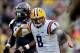 Nov 23, 2013; Baton Rouge, LA, USA; LSU Tigers quarterback Zach Mettenberger (8) celebrates a touchdown against the Texas A&M Aggies during the first half of a game at Tiger Stadium. Mandatory Credit: Derick E. Hingle-USA TODAY Sports