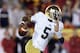 LOS ANGELES, CA - NOVEMBER 24: Quarterback Everett Golson #5 of the Notre Dame Fighting Irish carries the ball against the USC Trojans at Los Angeles Memorial Coliseum on November 24, 2012 in Los Angeles, California. (Photo by Jeff Gross/Getty Images)