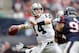 Nov 17, 2013; Houston, TX, USA; Oakland Raiders quarterback Matt McGloin (14) throws a pass against the Houston Texans at Reliant Stadium. Mandatory Credit: Kirby Lee-USA TODAY Sports