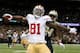 NEW ORLEANS, LA - NOVEMBER 17: Anquan Boldin #81 of the San Francisco 49ers reacts after scoring a touchdown against Corey White #24 of the New Orleans Saints at Mercedes-Benz Superdome on November 17, 2013 in New Orleans, Louisiana. (Photo by Kevin C.