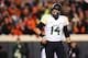 STILLWATER, OK - NOVEMBER 23: Bryce Petty #14 of the Baylor Bears reacts against the Oklahoma State Cowboys in the first quarter at Boone Pickens Stadium on November 23, 2013 in Stillwater, Oklahoma. (Photo by Ronald Martinez/Getty Images)