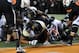 Nov 23, 2013; Stillwater, OK, USA; Baylor Bears running back Shock Linwood (32) fumbles the ball against the Oklahoma State Cowboys in the first quarter at Boone Pickens Stadium. Mandatory Credit: Mark D. Smith-USA TODAY Sports