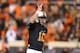 STILLWATER, OK - NOVEMBER 23: Clint Chelf #10 of the Oklahoma State Cowboys reacts in the first quarter against the Baylor Bears at Boone Pickens Stadium on November 23, 2013 in Stillwater, Oklahoma. (Photo by Ronald Martinez/Getty Images)