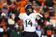 STILLWATER, OK - NOVEMBER 23: Bryce Petty #14 of the Baylor Bears looks to pass in the second quarter against the Oklahoma State Cowboys at Boone Pickens Stadium on November 23, 2013 in Stillwater, Oklahoma. (Photo by Ronald Martinez/Getty Images)