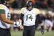 STILLWATER, OK - NOVEMBER 23: Bryce Petty #14 of the Baylor Bears walks off the field after Tyler Patmon #26 of the Oklahoma State Cowboys returned a fumble for a touchdown in the fourth quarter at Boone Pickens Stadium on November 23, 2013 in Stillwater