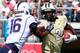 ORLANDO, FL - OCTOBER 26: Jeff Godfrey #2 of the UCF Knights attempts to run past Byron Jones #16 of the Connecticut Huskies during the game at Bright House Networks Stadium on October 26, 2013 in Orlando, Florida. (Photo by Sam Greenwood/Getty Images)