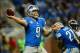 Nov 24, 2013; Detroit, MI, USA; Detroit Lions quarterback Matthew Stafford (9) throws a pass during the fourth quarter against the Tampa Bay Buccaneers at Ford Field. Mandatory Credit: Andrew Weber-USA TODAY Sports