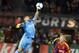 Nov 24, 2013; Portland, OR, USA; Real Salt Lake goalkeeper Nick Rimando (18) makes a one handed save against Portland Timbers during the second half of the MLS Western Conference Championship soccer game at Jeld-Wen Field. Mandatory Credit: Jaime Valdez-U