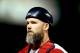 ST LOUIS, MO - OCTOBER 28: David Ross #3 of the Boston Red Sox during Game Five of the 2013 World Series at Busch Stadium on October 28, 2013 in St Louis, Missouri. (Photo by Rob Carr/Getty Images)