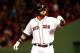 BOSTON, MA - OCTOBER 13: Jarrod Saltalamacchia #39 of the Boston Red Sox reacts after flying out to right field against the Detroit Tigers during Game Two of the American League Championship Series at Fenway Park on October 13, 2013 in Boston, Massachuse