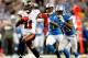 DETROIT, MI - NOVEMBER 24: Tiquan Underwood #11 of the Tampa Bay Buccaneers catches a touchdown pass in front of Chris Houston #23 of the Detroit Lions in the fourth quarter at Ford Field on November 24, 2013 in Detroit, Michigan. (Photo by Gregory Shamus