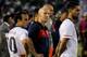 PASADENA, CA - JUNE 25: Head coach Bob Bradley, Clint Dempsey #8, and Landon Donovan #10 of the United States wait for the award ceremony after the game with Mexico during the 2011 CONCACAF Gold Championship at the Rose Bowl on June 25, 2011 in Pasadena,