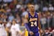 LOS ANGELES, CA - APRIL 7: Kobe Bryant #24 of the Los Angeles Lakers looks on during the game between the Los Angeles Lakers and the Los Angeles Clippers at Staples Center on April 7, 2013 in Los Angeles, California. NOTE TO USER: User expressly acknowle