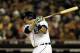 DETROIT, MI - OCTOBER 17: Victor Martinez #41 of the Detroit Tigers bats against the Boston Red Sox during Game Five of the American League Championship Series at Comerica Park on October 17, 2013 in Detroit, Michigan. (Photo by Jamie Squire/Getty Image