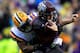 BATON ROUGE, LA - NOVEMBER 23: Quarterback Johnny Manziel #2 of the Texas A&M Aggies is sacked by defensive end Danielle Hunter #94 of the LSU Tigers at Tiger Stadium on November 23, 2013 in Baton Rouge, Louisiana. (Photo by Sean Gardner/Getty Images)