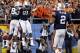 GLENDALE, AZ - JANUARY 10: Emory Blake #80 and Terrell Zachery #81 of the Auburn Tigers celebrate Blake's second quarter touchdown as quarterback Cam Newton #2 joins them against the Oregon Ducks during the Tostitos BCS National Championship Game at Univ