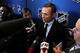 January 9, 2013; New York, NY, USA; Tampa Bay Lightning vice president and general manager Steve Yzerman addresses the National Hockey League lockout during a press conference at the Westin New York in Times Square. Mandatory Credit: Brad Penner-USA TODAY