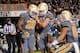 Nov 23, 2013; Knoxville, TN, USA; Tennessee Volunteers running back Rajion Neal (20) is congratulated by wide receiver Jacob Carter (87) after scoring a touchdown against the Vanderbilt Commodores during the second quarter at Neyland Stadium. Mandatory Cr