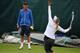 Thomas Hogstedt, seen here coaching Maria Sharapova at Wimbledon 2013, is now coaching Caroline Wozniacki.