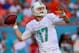 MIAMI GARDENS, FL - NOVEMBER 24: Ryan Tannehill #17 of the Miami Dolphins passes during a game against the Carolina Panthers at Sun Life Stadium on November 24, 2013 in Miami Gardens, Florida. (Photo by Mike Ehrmann/Getty Images)