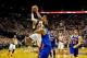 Nov 25, 2013; Portland, OR, USA; Portland Trail Blazers power forward LaMarcus Aldridge (12) shoots over New York Knicks power forward Kenyon Martin (3) at the Moda Center. Mandatory Credit: Craig Mitchelldyer-USA TODAY Sports