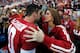 TUSCALOOSA, AL - OCTOBER 26: AJ McCarron #10 of the Alabama Crimson Tide kisses girlfriend Katherine Webb after their 45-10 win over the Tennessee Volunteers at Bryant-Denny Stadium on October 26, 2013 in Tuscaloosa, Alabama. (Photo by Kevin C. Cox/Gett