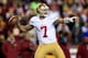 LANDOVER, MD - NOVEMBER 25: Quarterback Colin Kaepernick #7 of the San Francisco 49ers passes in the first quarter agaisnt the Washington Redskins at FedExField on November 25, 2013 in Landover, Maryland. (Photo by Rob Carr/Getty Images)