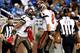 DETROIT, MI - NOVEMBER 24: Tiquan Underwood #11 of the Tampa Bay Buccaneers celebrates a touchdown catch in the fourth quarter with Mike Glennon #8 at Ford Field on November 24, 2013 in Detroit, Michigan. (Photo by Gregory Shamus/Getty Images)