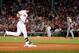 Sep 4, 2013; Boston, MA, USA; Boston Red Sox center fielder Jacoby Ellsbury (2) rounds third base after hitting a home run off Detroit Tigers pitcher Rick Porcello (21) during the third inning at Fenway Park. Mandatory Credit: Greg M. Cooper-USA TODAY Sp