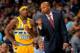 DENVER, CO - NOVEMBER 21: Ty Lawson #3 of the Denver Nuggets confers with Head Coach Brian Shaw while playing the Chicago Bulls at Pepsi Center on November 21, 2013 in Denver, Colorado. NOTE TO USER: User expressly acknowledges and agrees that, by downl