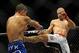 August 18, 2012; San Diego, CA, USA; Tarec Saffiedine (white shorts) fights Roger Bowling (blue shorts) in their Strikeforce MMA Welterweight Bout at the Valley View Casino Center. Mandatory Credit: Jayne Kamin-Oncea-USA TODAY Sports
