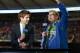 VANCOUVER, CANADA - SEPTEMBER 29: NBC announcer Kyle Martino interviews Seattle Sounders FC minority owner Drew Carry during the MLS game against the Vancouver Whitecaps FC September 29, 2012 at BC Place in Vancouver, British Columbia, Canada. The teams