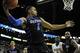 Nov 25, 2013; Kansas City, MO, USA; DePaul Blue Demons forward DeJuan Marrero (1) juleps to keep the ball in bounds against the Wichita State Shockers in the second half at Sprint Center. Wichita State won the game 90-72. Mandatory Credit: John Rieger-USA
