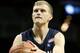 NEW YORK, NY - NOVEMBER 17: Tyler Haws #3 of the Brigham Young Cougars prepares to take a free throw against the Notre Dame Fighting Irish during the consolation game of the Coaches Vs. Cancer Classic at the Barclays Center on November 17, 2012 in the Bro