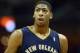 MEMPHIS, TN - NOVEMBER 06: Anthony Davis #23 of the New Orleans Pelicans walks up the floor during the NBA game against the Memphis Grizzlies at FedExForum on November 6, 2013 in Memphis, Tennessee. NOTE TO USER: User expressly acknowledges and agrees t